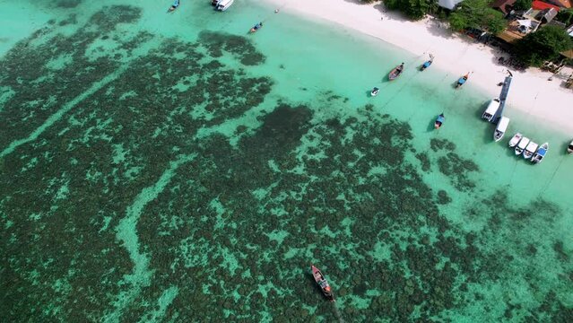Aerial photograph of the sea, Koh Lipe, Thailand with a drone.