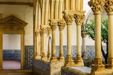 claustro Do Cemiterio,convento de Cristo,año 1162, Tomar, distrito de Santarem, Medio Tejo, region centro, Portugal, europa