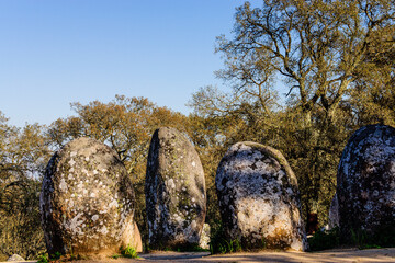 Cromlech Dos Almendres,neolitico antiguo -Alto Das Pedras Talhas-, Nossa Senhora de Guadalupe,Valverde, Evora,Alentejo,Portugal, europa © Tolo