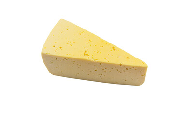 Piece of swiss cheese isolated on white background