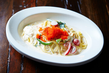 Flying Fish Roe Cream Sauce Pasta