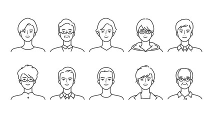 いろいろな年代の男性セット