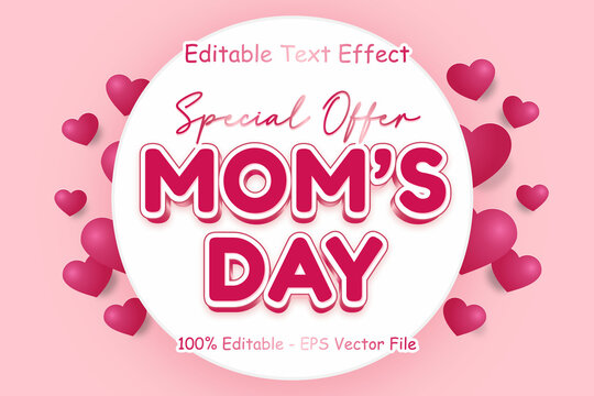 Special Offer Moms Day Editable Text Effect 3 Dimension Emboss Modern Style
