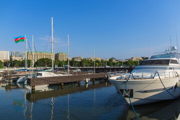 Fototapeta na wymiar Yacht club in Baku, Caspian Sea