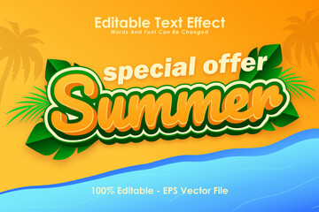Special Offer Summer Editable Text Effect 3 Dimension Emboss Cartoon