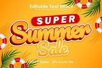 Super Summer Sale Editable Text Effect 3 Dimension Emboss Cartoon