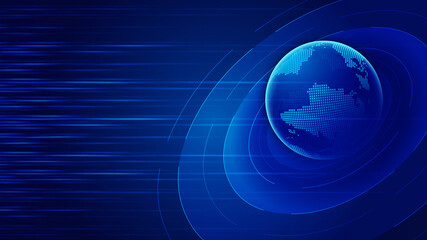 Digital globe floating on a line face turntable internationalization technology concept