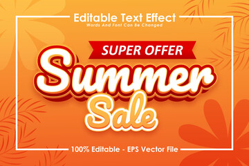Special Offer Summer Sale Editable Text Effect 3 Dimension Emboss Cartoon Style