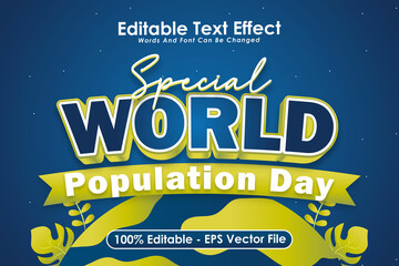 Special World Population Day Editable Text Effect 3 Dimension Emboss Modern Style