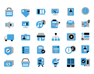 Fototapeta premium Vector sky bly icon set for web and application