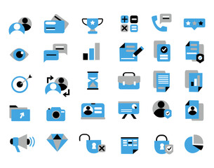 Vector sky bly icon set for web and application