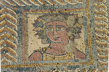 mosaico figurativo,casa de los surtidores, primera mitad del siglo II, Conimbriga, ciudad del Conventus Scallabitanus, Coimbra, Portugal, europa