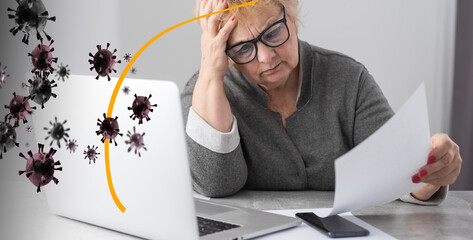 woman is protected from the virus by a dome