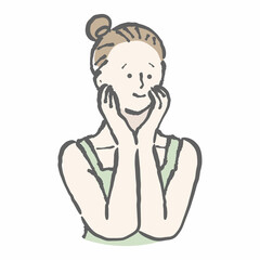 女性　美容　イラスト