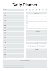 Black and white Daily Planner