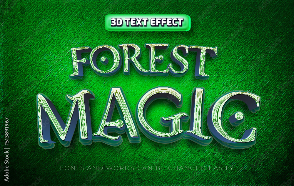Wall mural Forest magic 3d editable text effect style - Wall murals