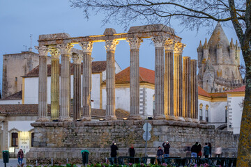 Templo romano de Évora,  Templo de Diana, siglo I a.c., Évora, Alentejo, Portugal