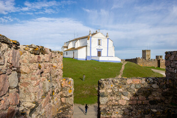 iglesia del Salvador, castillo medieval, Arraiolos, Distrito de Évora, Alentejo , Portugal