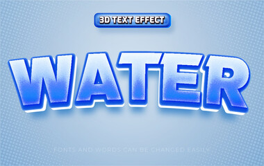 Water blue 3d editable text effect