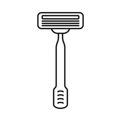 Shaving razor icon. Razor flat line icon. Expanded stroke.