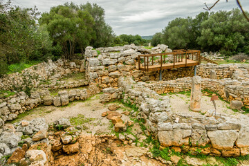 Talaiot techado.Yacimiento arqueologico de Hospitalet Vell. 1000-900 antes de Jesucristo. Majorca, Balearic islands, Spain