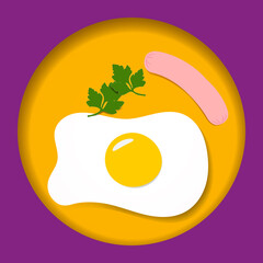 Postcard - paper scrambled eggs