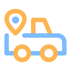 car colored line icon