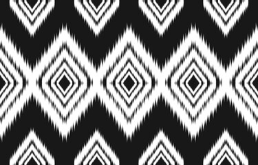 Ethnic ikat seamless pattern in tribal. Fabric American, Mexican style. Design for background, wallpaper, illustration, fabric, clothing, carpet, textile, batik, embroidery.