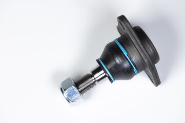 ball joint suspension of a car on a gray background