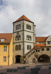 Fototapeta na wymiar Courtyard of Castle Moritzburg in Halle (Saale), Germany 