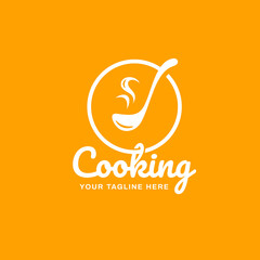 Cooking logo design vector. Ladle logo