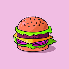 hamburger isolated on white background