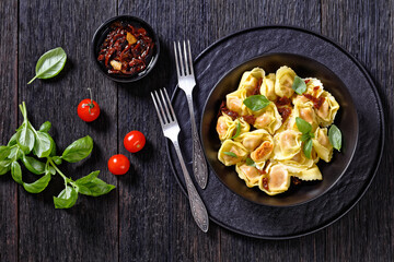 italian Tortelloni stuffed with sun dried tomatoes