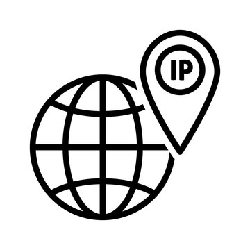 Black line icon for Ip