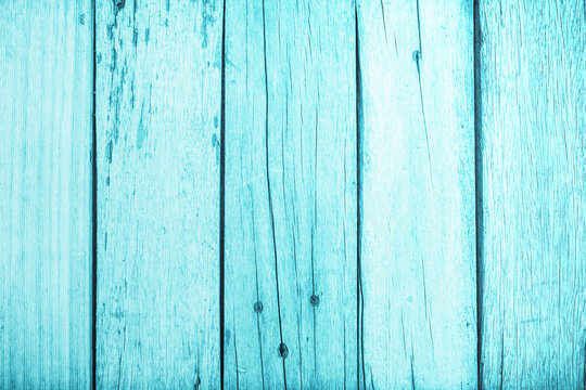 Old grunge wood plank texture background. Vintage blue wooden board wall decorative.	