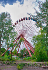 Ferris wheel, abandoned amusement park, Spreewald, Germany