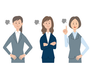 怒るビジネスウーマンのセット