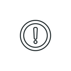 Vector sign of the exclamation symbol is isolated on a white background. exclamation icon color editable.