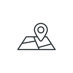 Vector sign of the map pin symbol is isolated on a white background. map pin icon color editable.