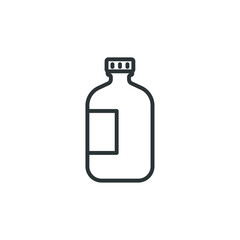 Vector sign of the medicine bottle symbol is isolated on a white background. medicine bottle icon color editable.