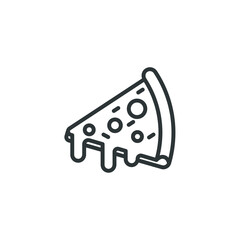 Vector sign of the pizza symbol is isolated on a white background. pizza icon color editable.