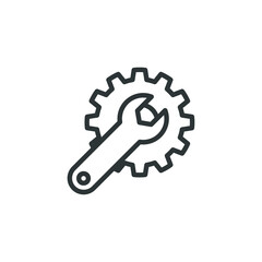 Vector sign of the wrench symbol is isolated on a white background. wrench icon color editable.