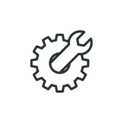 Vector sign of the wrench symbol is isolated on a white background. wrench icon color editable.