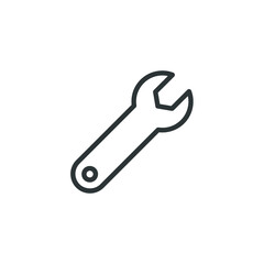 Vector sign of the wrench symbol is isolated on a white background. wrench icon color editable.