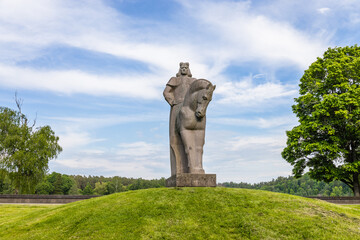 Vytautas the Great - stone monument in the Birstonas, Lithuania, 4 June 2022