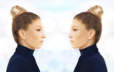 face beauty, nose and chin correction, rhinoplasty, genioplasty,Chin augmentation