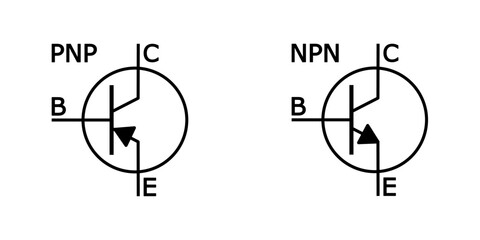 Transistor vector part of electronica component icons. Transistor icon including type of transistor scheme electronic.