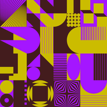 Neo-Geo Pattern Vector Graphic Inspired By Abstract Modernist Aesthetics Design