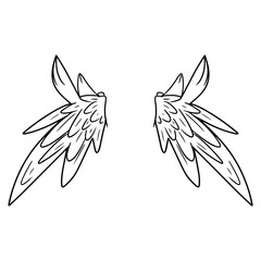 hand drawn wings clip art, editable vector file for all your graphic needs.