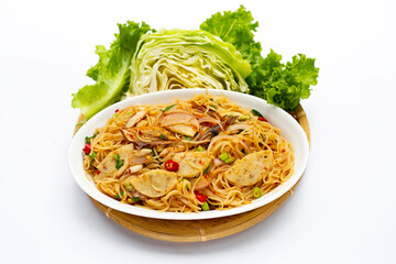 Rice vermicelli noodles spicy salad